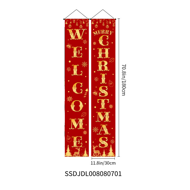 新しいクリスマスのカーテン100dポリエステル布は祝日の雰囲気装飾用品のシーンの屋外装飾の対聯を祝います。|undefined