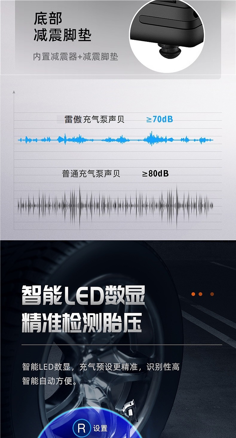 Leiao Car Air Pump Double-Cylinder High-Pressure Portable Car Tire Home Car Air Pump Cylinder Electric Car