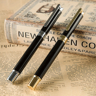 Heavy feel metal signature pen can be printed logo office business personality signature meeting gift gel pen wholesale