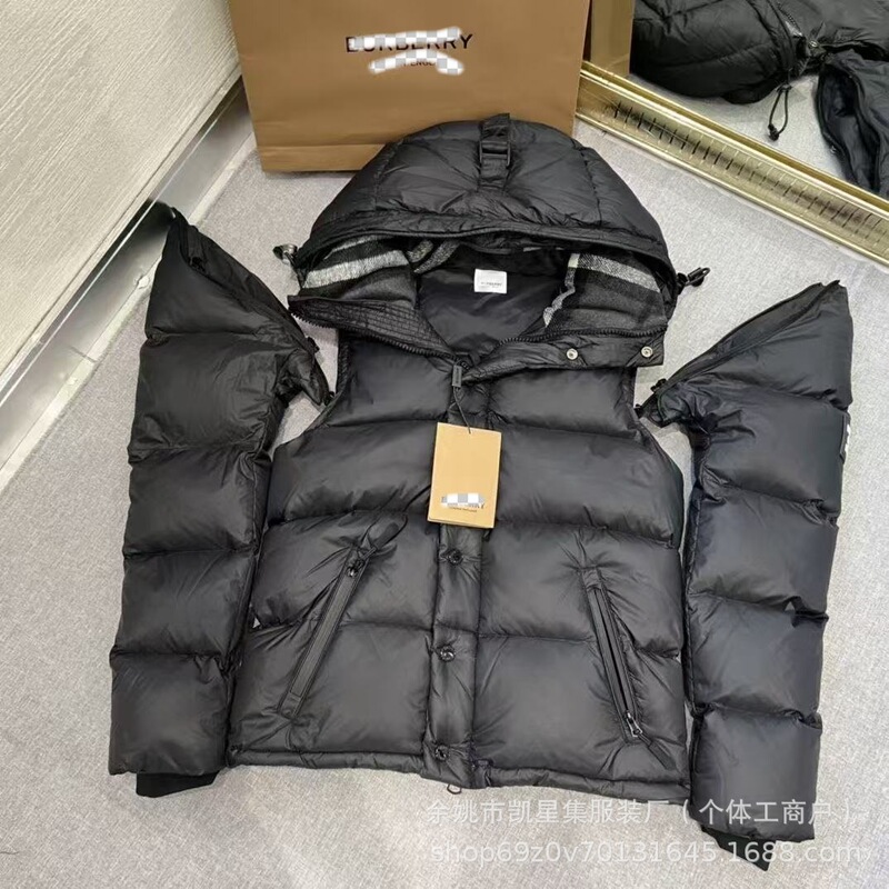 巴家羽绒服情侣同款可拆卸领袖一件两用冬装加厚连帽外套酷寒保暖|undefined