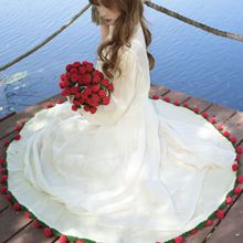 24小时发货[手工编织成品]玫瑰花披毯闺蜜女友情人节礼物鲜花圆形