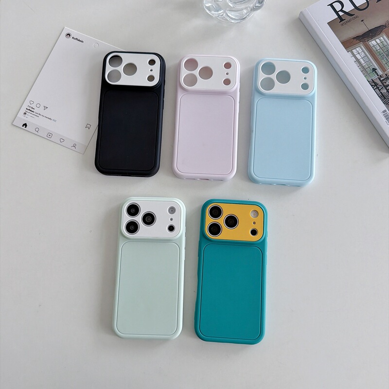 New aesthetic color-blocking camera frame instantly transforms into a phone case suitable for Apple, offering protection against falls