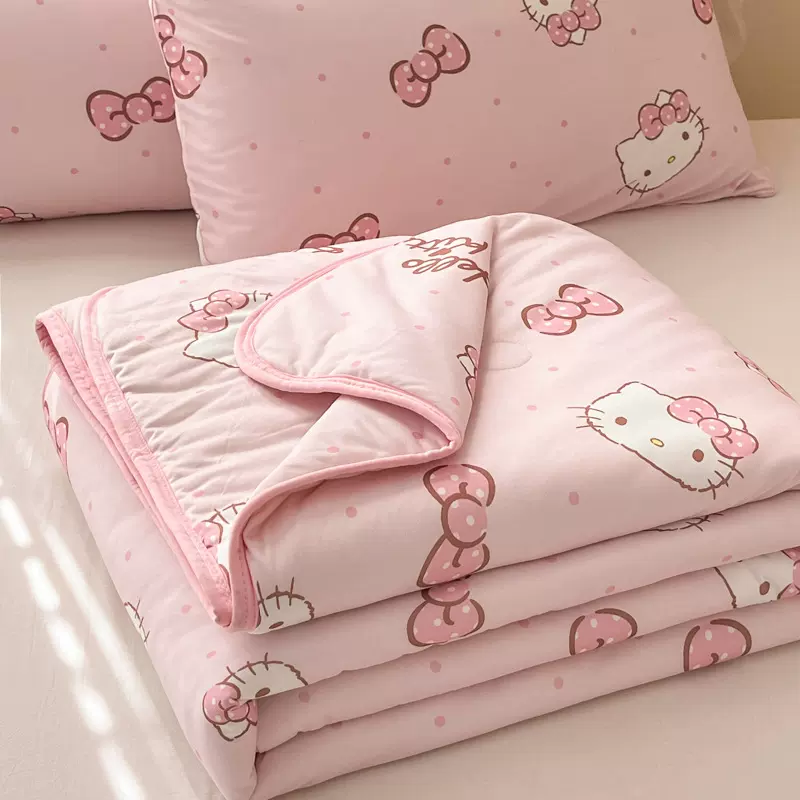 HelloKitty卡通针织棉夏被 A类三丽鸥印花儿童空调被芯夏季薄被子