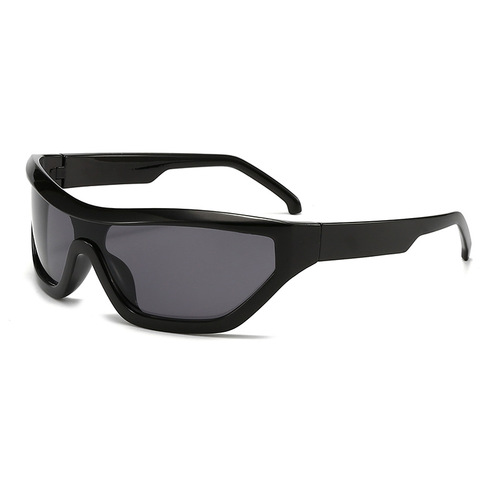Y2K European & American Trendy Fashion Sunglasses for Men: Oversized Rimless Cycling & Sports-Style Sun Glasses