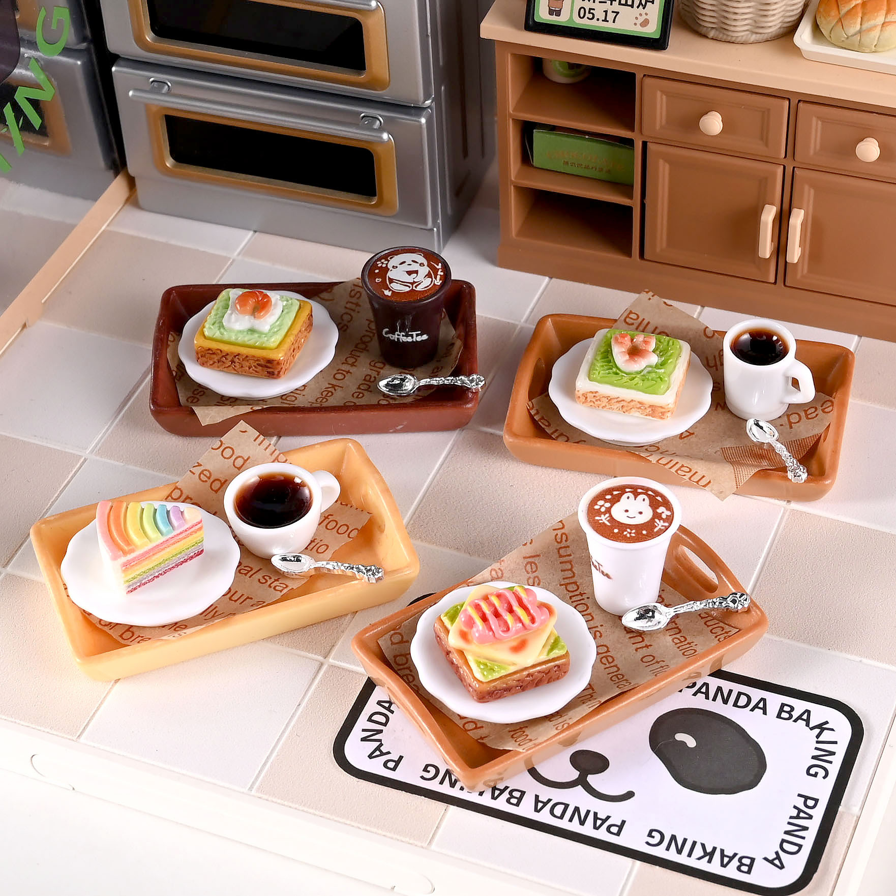 Dollhouse微缩食玩娃娃屋仿真食玩咖啡饮料套装摆件场景OB1