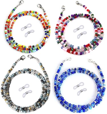 欧美挂脖米珠眼镜链口罩挂链 防丢眼镜挂绳 七彩米珠口罩绳眼镜链|ru