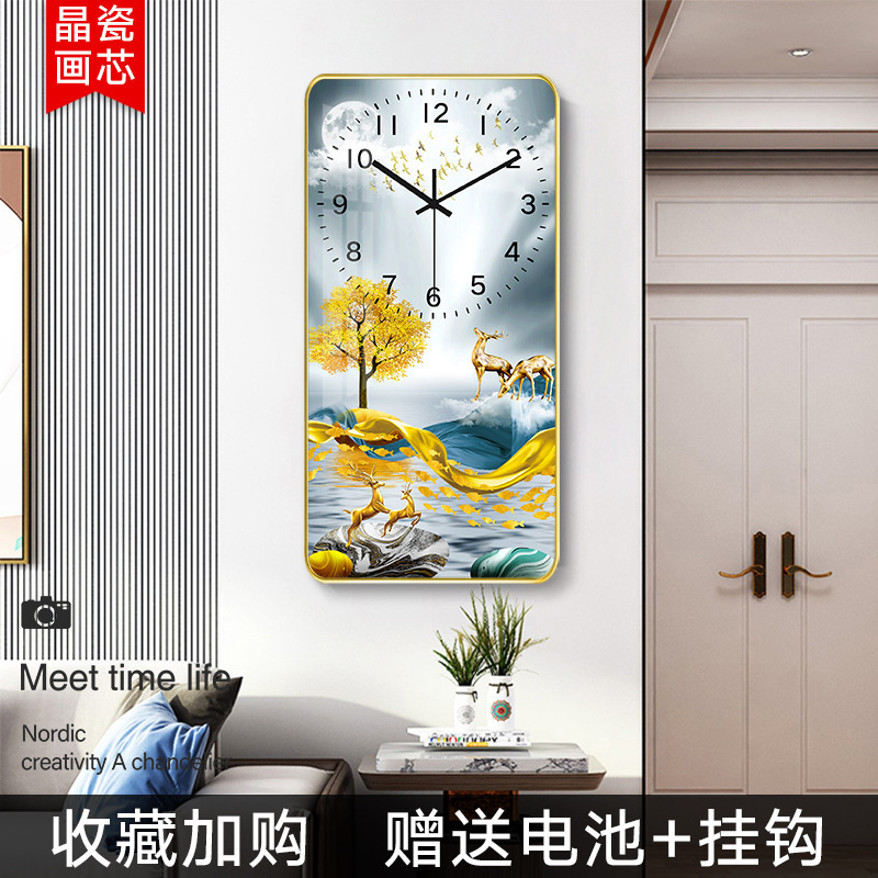 Moderno Hotel minimalista pasillo pintura decorativa reloj de lujo luz corredor Fondo colgante de pared pintura salón reloj mural