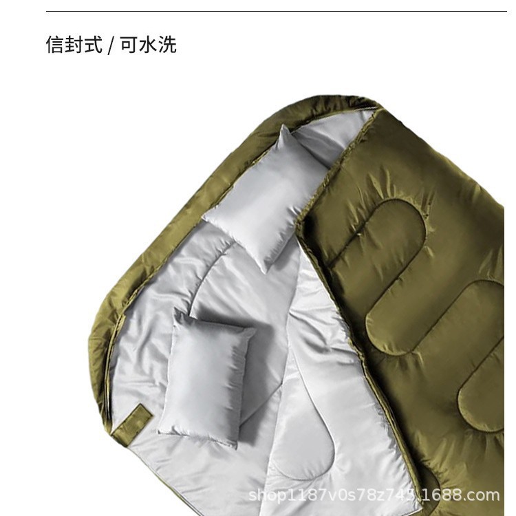 Invierno pareja doble bolsa de dormir caliente sucia campamento al aire libre tienda de campaña para adultos con almohada gruesa