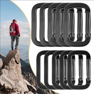 Black Electrophoresis Square Thickened Aluminum Alloy Hanging Buckle Squashed Electrophoresis Mute Black Kettle Bag Buckle Runway Buckle