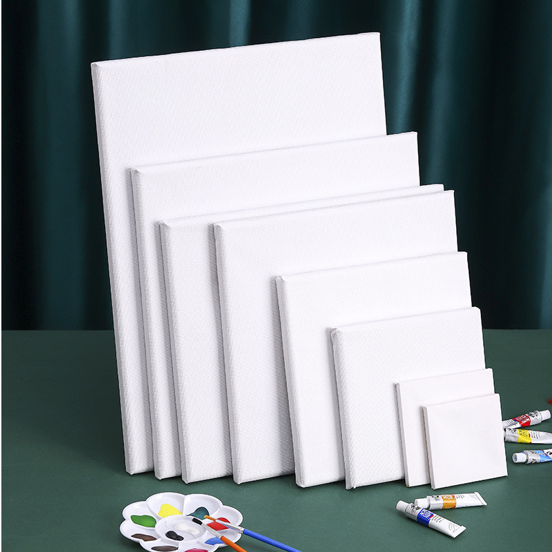 Oil Painting Frame Outer Frame with Delicate Texture and Easy to Color 30X40 Linen Canvas for Beginners to Practice Framed Blank Drawing Board