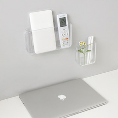 No punching wall storage rack dormitory bedside mobile phone storage box dormitory transparent storage rack wall hanging storage box