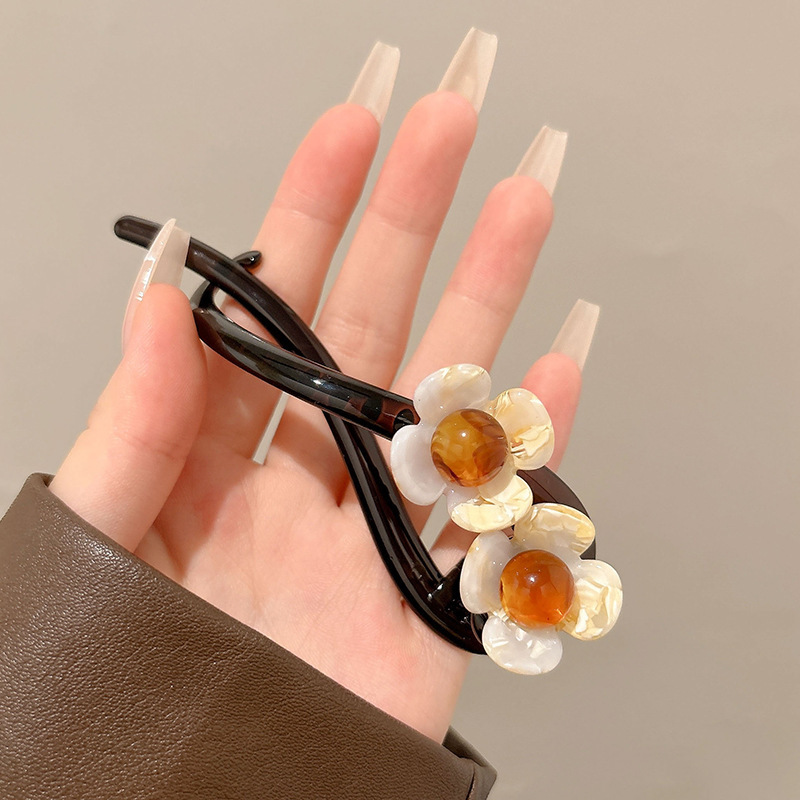 女性用のかわいい布製ヘアピン、後頭部用の高級ヘアピン、大きなワンラインのカモノハシクリップ、ヘアピンとヘッドバンド|undefined