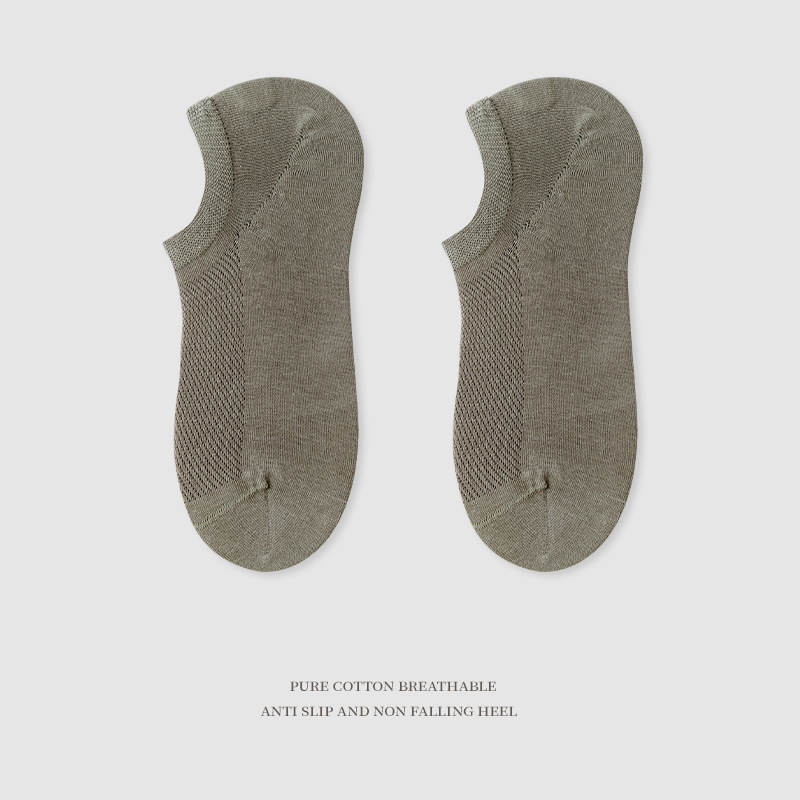 Calcetines de verano delgados de algodón para hombres mallas respirantes antiodorante sudor invisible calcetines de barco poco profundas de verano