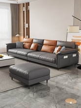 广东佛山意式极简猫爪布艺沙发简约现代科技布直排小户型客厅家具