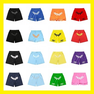 Sp5Der Spider Web Youngthug Same Style Hip-Hop High Street 555555 Casual Shorts Couple 5-Point Beach Shorts