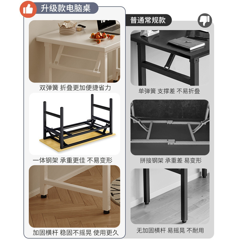 Mesa plegable simple alquiler de casa pequeña mesa de trabajo rectangular mesa de comedor portátil mesa de computadora dormitorio doméstico