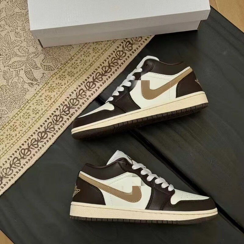 Aj1 Navy Blue Low-Top Low Mocha Black Toe Men's and Women's Shoes Casual Couple Shoes Sports Sneakers Shadow Gray Women's Shoes