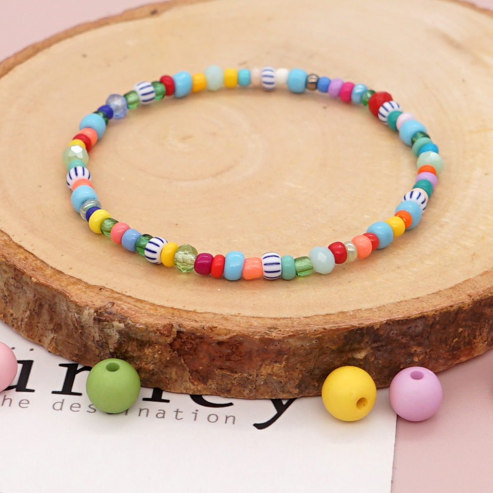 Elastic Color Rice Bead Bohemian Style Bracelet Wholesale Jewelry Nihaojewelry display picture 1