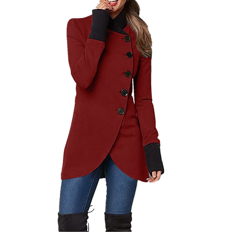 Women's Fashion Solid Color Patchwork Single Breasted Coat display picture 5