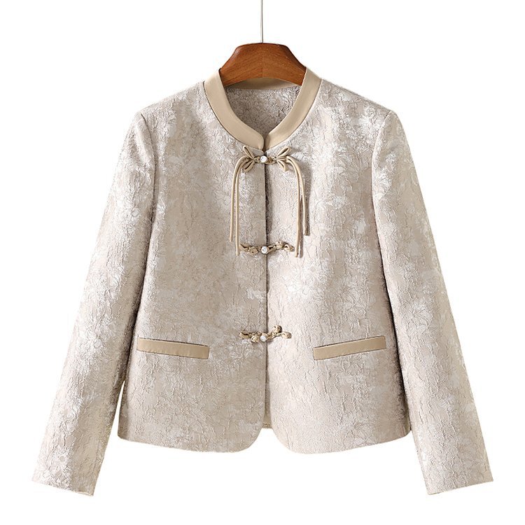New Chinese Style National Style Jacket 2025 New Mother's Spring & Fall Style Noble Top Women's Short Jacket for Middle-Aged and Elderly People