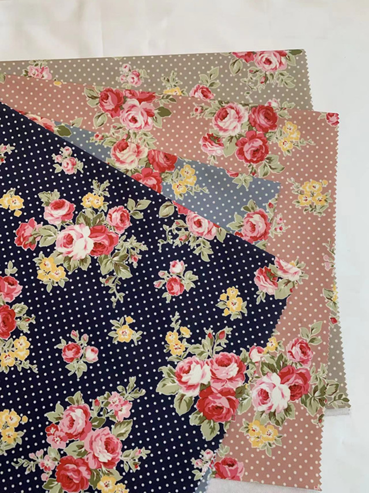 印花皮膜防污防水带花的圆点图案印花 面料