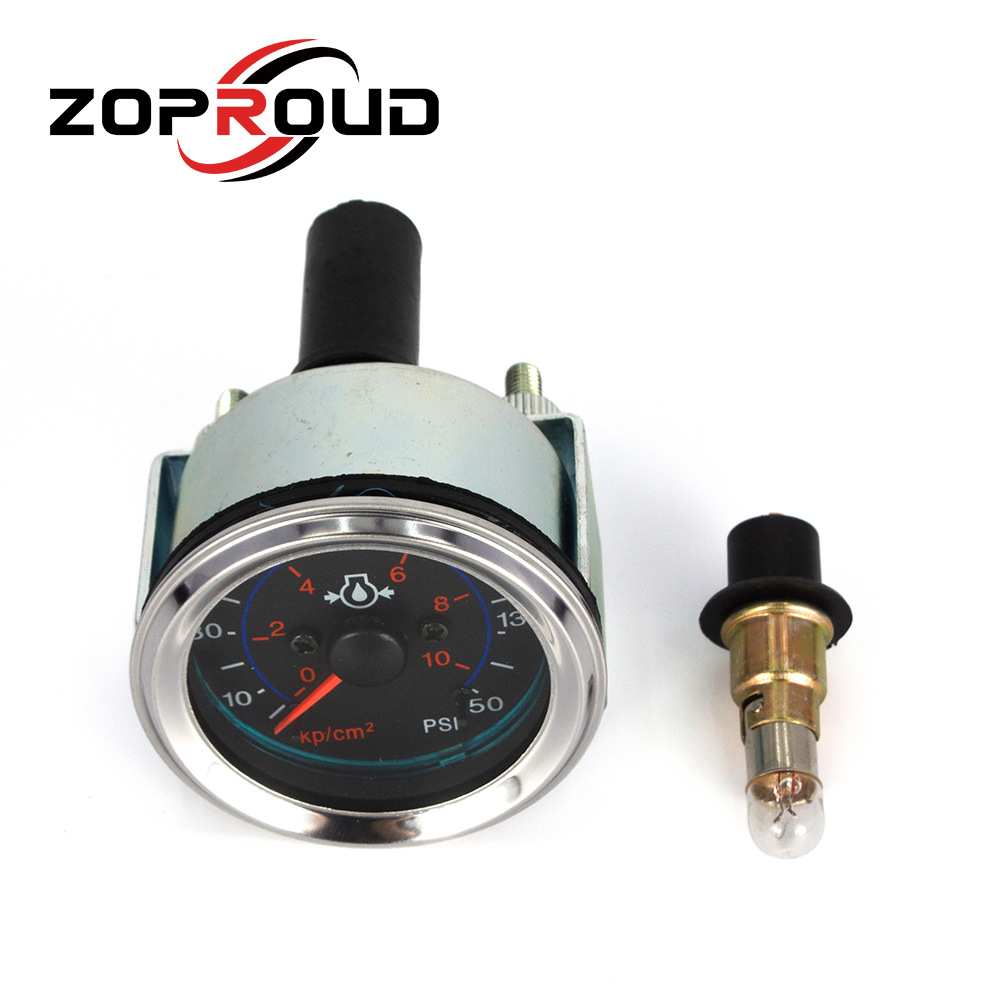 52mm direct-sensing mechanical oil pressure gauge 150Psi/10bar dual scale for engineering vehicles and tractors