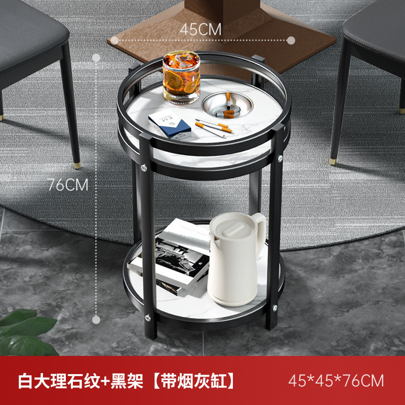 麻将机茶几双层棋牌室专用烟缸茶水架麻将桌边几茶水桌轻奢圆茶几|undefined