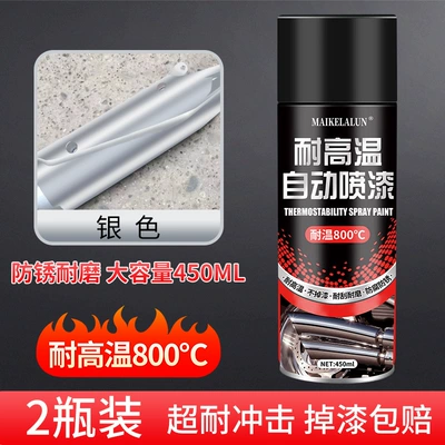 Black Anti-Rust Paint 2000 — Avtomobil boya qələmləri - 2-bottles-silver-340g-high-temperature-resistance-800-degrees-free-sandpaper
