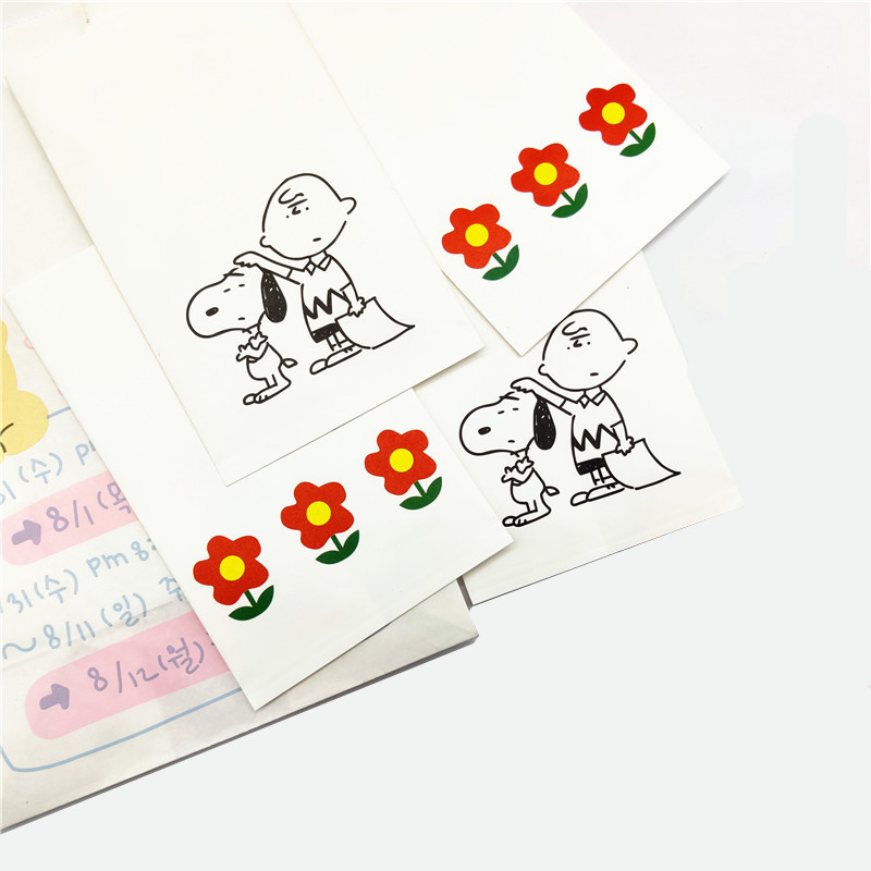 Bolsa de almacenamiento de papel estilo ins dibujos animados lindo impresión tamaño pequeño mini bolsa de papel decoración accesorios bolsa de regalo