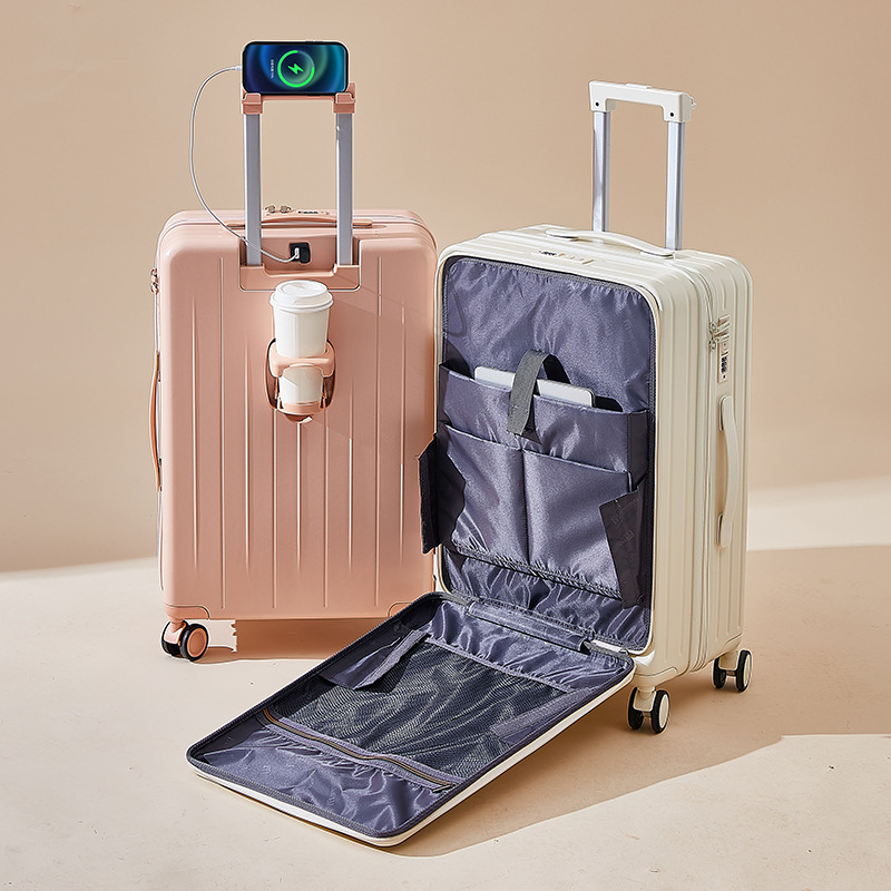 Equipaje de Apertura frontal multifuncional para hombres y mujeres Caja de contraseña de caja de embarque ligera universal de 20 pulgadas Caja de carrito de viaje al por mayor