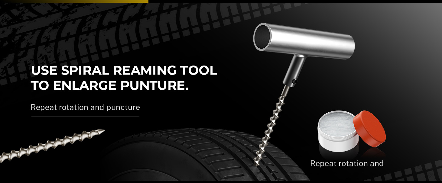 Tire Repair Tool Kit with Iron Handle, 15 Pcs