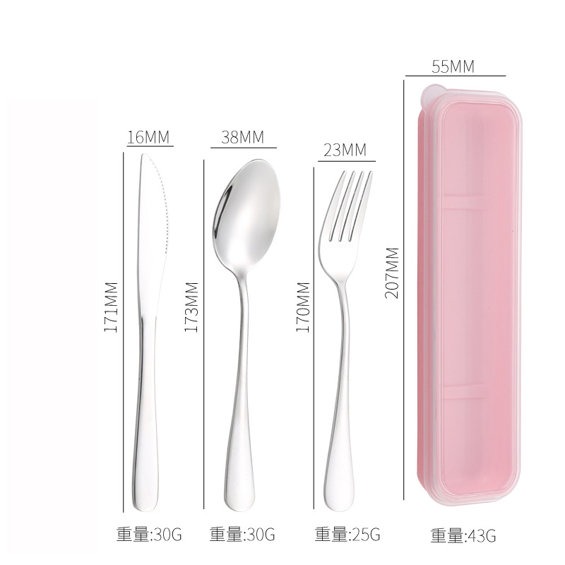 Cuchillo y tenedor de cubierta de acero inoxidable transfronterizo cuchillo y tenedor de tres piezas hotel cuchillo y tenedor de filete de comida occidental conjunto portátil regalos