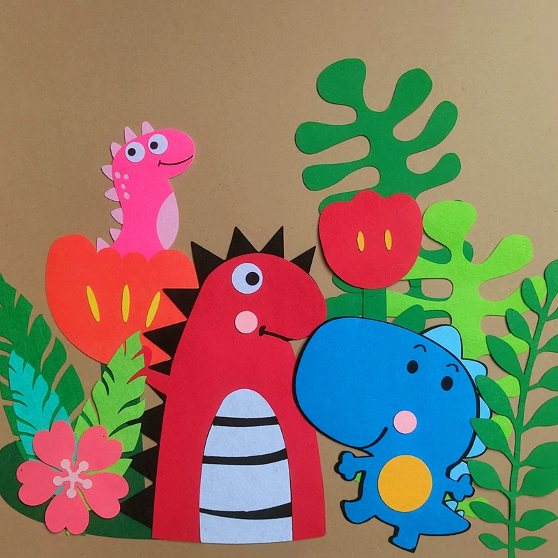 Тема динозавра вокруг создания настенной наклейки для детского сада