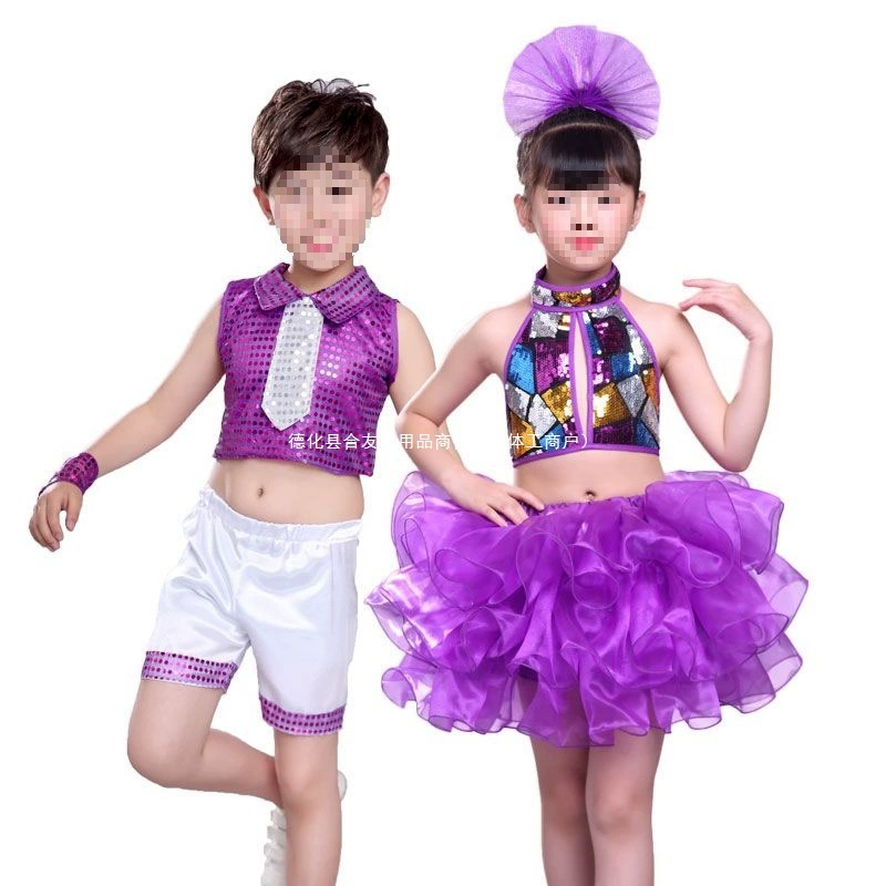 Детские костюмы для выступлений, современные джазовые танцевальные костюмы для девочек, юбка-пачка для детского сада, летняя юбка-пачка с блестками для выступлений