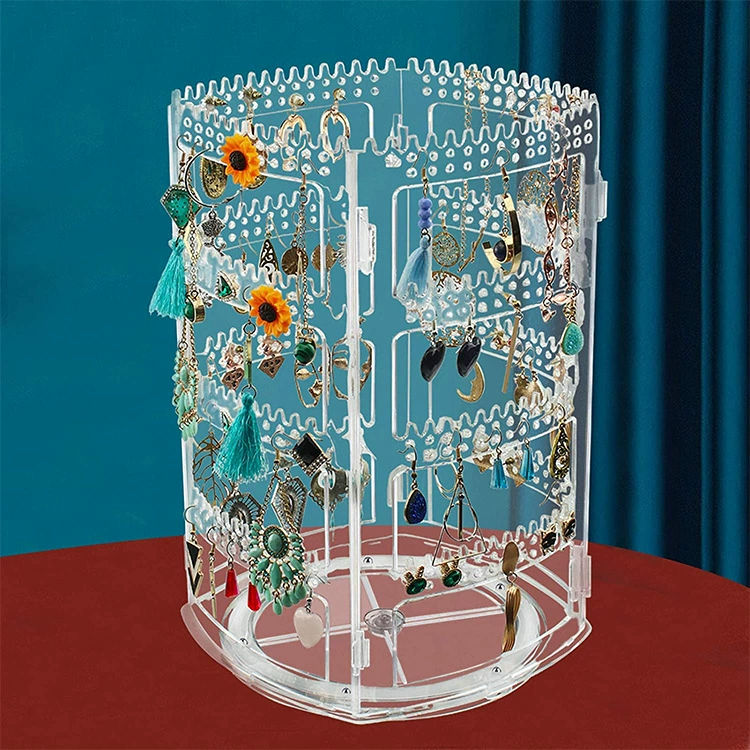 Вращающаяся на 360 градусов стойка для серег превращается в прозрачную акриловую съемную стойку для ювелирных изделий серьги прямые поставки с фабрики