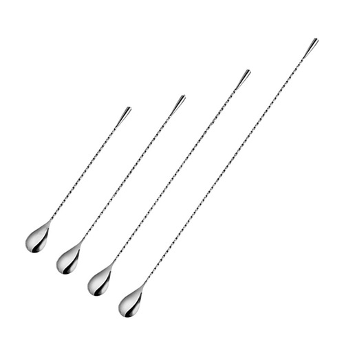 304 stainless steel water drop bar spoon, fine thread bar spoon, cocktail long handle stirring stick, long bar spoon, milk tea mixing spoon