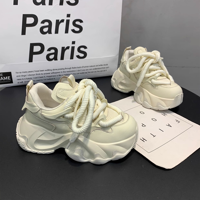 Genuine leather father's shoes, women's shoes, new autumn 2023 popcorn puff, small, lightweight, thick soled, and_voghion.com