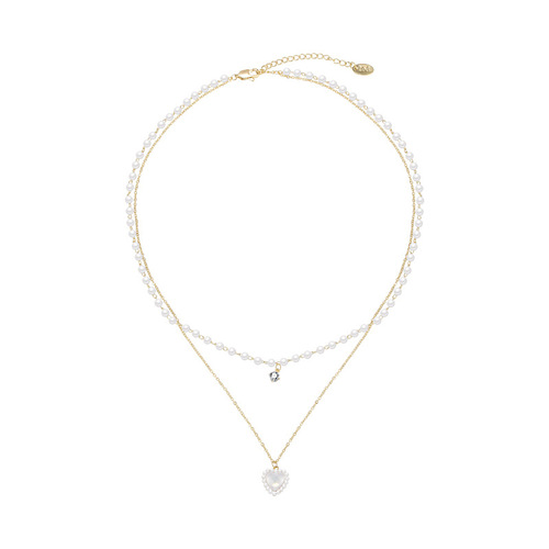 Ins style pearl necklace women's versatile niche design high-end light luxury clavicle chain love pendant jewelry wholesale