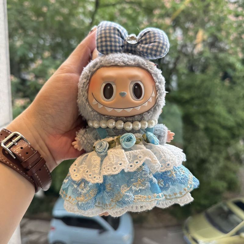 ラブブの着せ替え服、ベビー服、ワンピース、キュートで繊細な着せ替え、可愛い人形、デニムベビー服|undefined