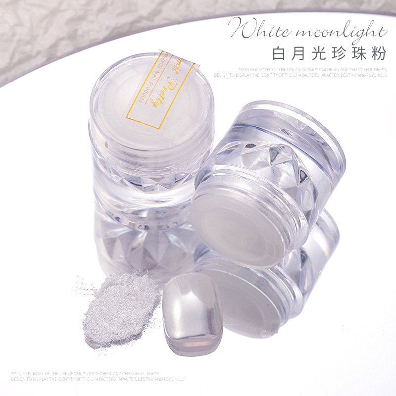 Celebridad en línea uñas belleza luz de la luna espejo mágico polvo brillo polvo resaltar aurora polvo de hadas polvo fino fototerapia decoraciones de uñas ultra-fino