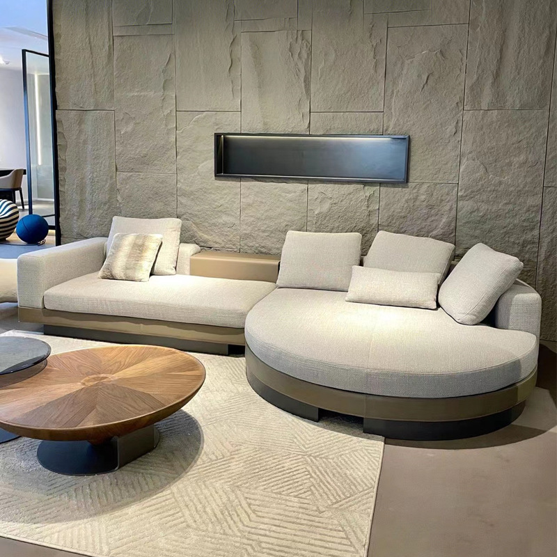 Fabric Sofa Simple Modern Designer Italian Minimalist Living Room Round Chaise Corner Special-Shaped Connery Sofa