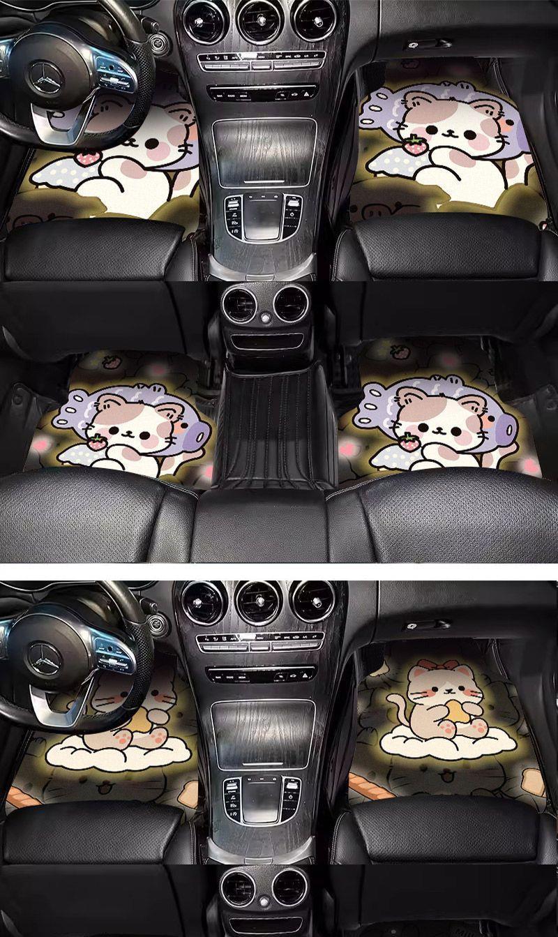 Diatom mud car floor mats, cartoon washable floor mats, can be cut to size, carpet-style universal car mats, popular online