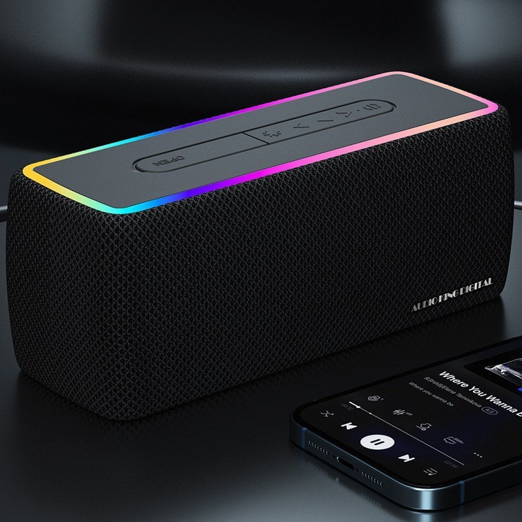 Altavoz Bluetooth de tela de alta gama AKD-W3, producto superventas transfronterizo, con graves potentes, altavoz para computadora de escritorio con luces RGB sensibles a la luz.