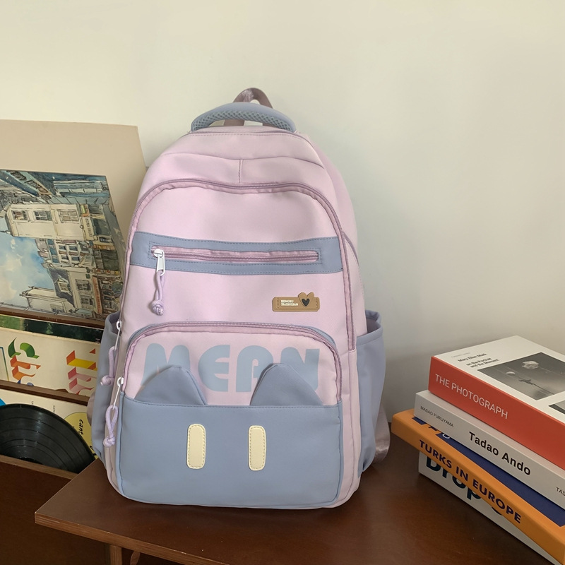 2025 nueva mochila de dibujos animados para niñas, escuela secundaria, escuela secundaria, universidad, estilo universitario, mochila fresca