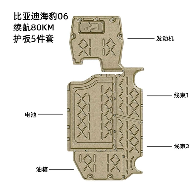 Suitable for Byd Seal 06 High-Range Model, Full Vehicle Chassis Guard, Original Car Hole Positions, Easy to Install, 24-25 Years Model (Underbody protection plate/engine baffle) - manganese-steel-24-models-of-seal-06dmi-80km-five-piece-set-for-the-whole-vehicle-engine-battery-wiring-harness-1-wiring-harness-2-fuel-tank