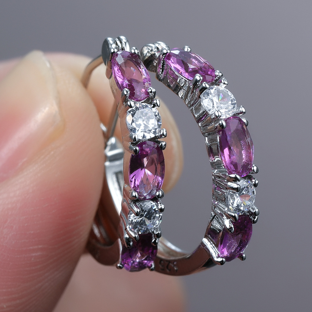 Fashion Geometric Copper Inlay Zircon Earrings 1 Piece