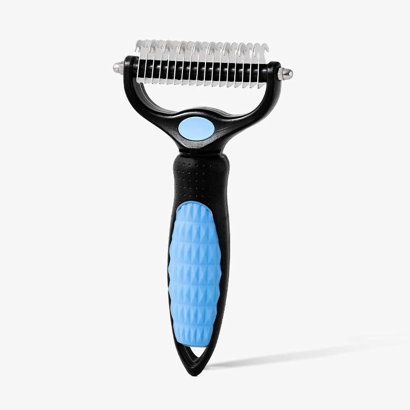 Pein de nodo abierto perros y gatos peludos de doble cara aparatos de corte de pelo para mascotas Teddy de pelo dorado pein de depilación