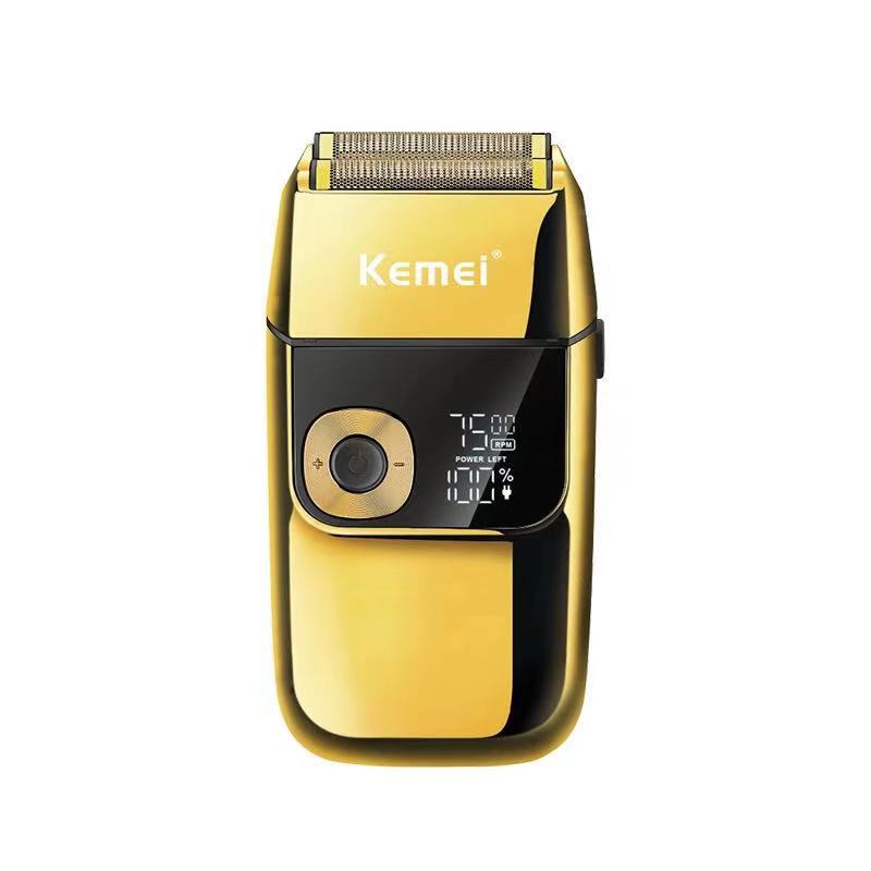 Kemei/科美電気シェーバーメンズKM-2028金属ボディled液晶表示電気シェーバー