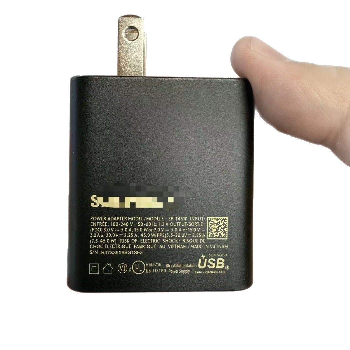 Aplicable a Samsung 4510 S24Ultra cargador original 45W GaN cable de cabeza de carga súper rápida 5A