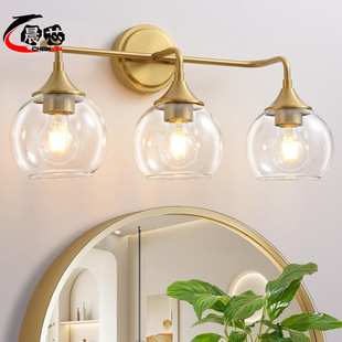 American Glass Mirror Headlight Modern Simple Light Luxury Nordic Dressing Table Wall Lamp Amazon Retro Industrial Style Bathroom